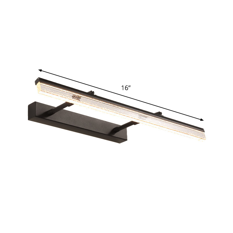 Rynx | Modern black double arm LED wall mounted lamp with warm/white light for a tube metallic wall mirror lighting
