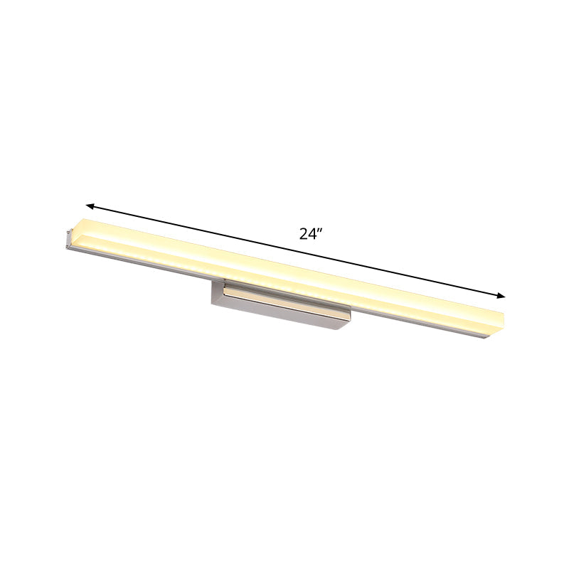 Rynx | LED Bathroom Wall Lamp Contemporary Chrome Vanity Lighting with Streamlined Metal Shade in Warm/White Light