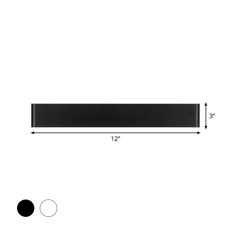 Rynx | Modernism Rectangle Vanity Wall Light Black/White Aluminum LED Living Room Wall Mount Lamp in Warm/White Light
