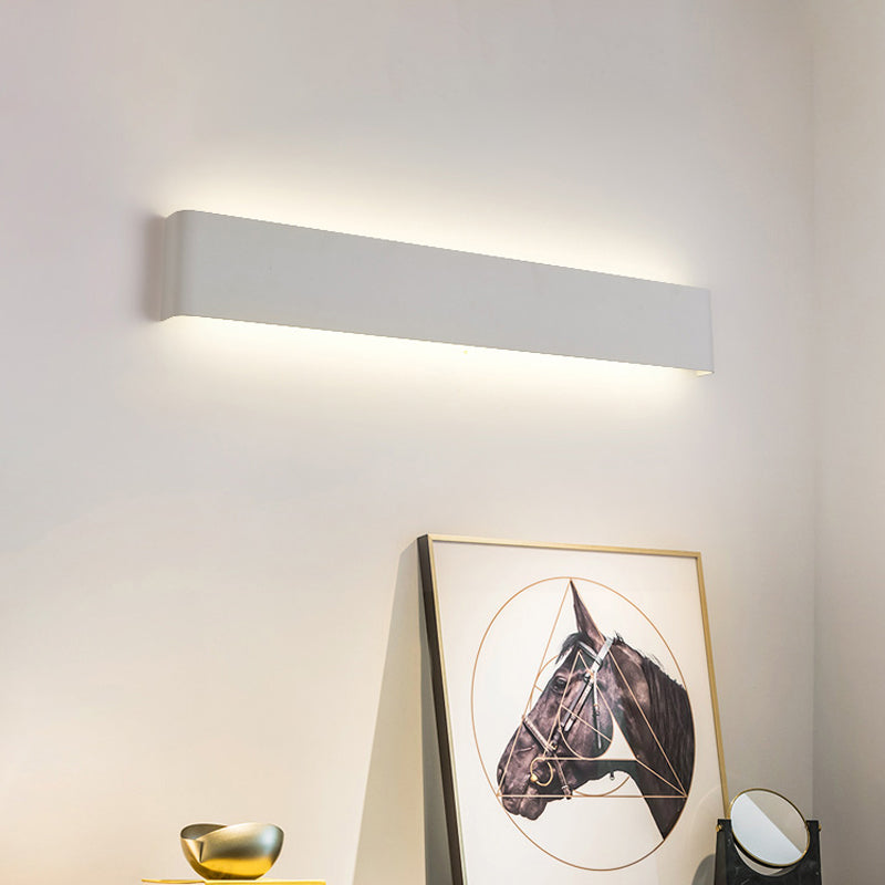 Rynx | Modernism Rectangle Vanity Wall Light Black/White Aluminum LED Living Room Wall Mount Lamp in Warm/White Light