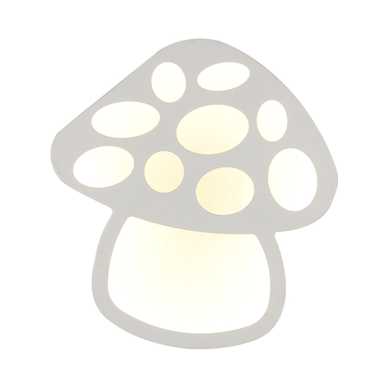 Rynx | Children Slim Mushroom Wall Lamp Acrylic White LED Wall Lamp for Hall Bathroom