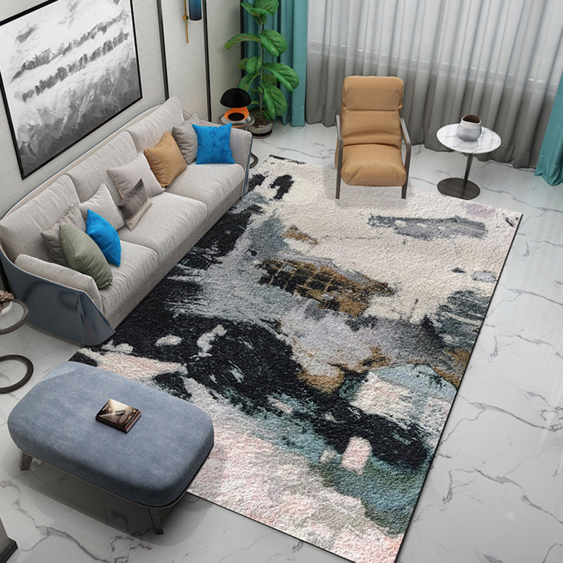 Rynx | Industrial Abstract Pattern Carpet Multicolor Polyester Carpet Non-Slip Washable Pet-Friendly Carpet for Sitting Area