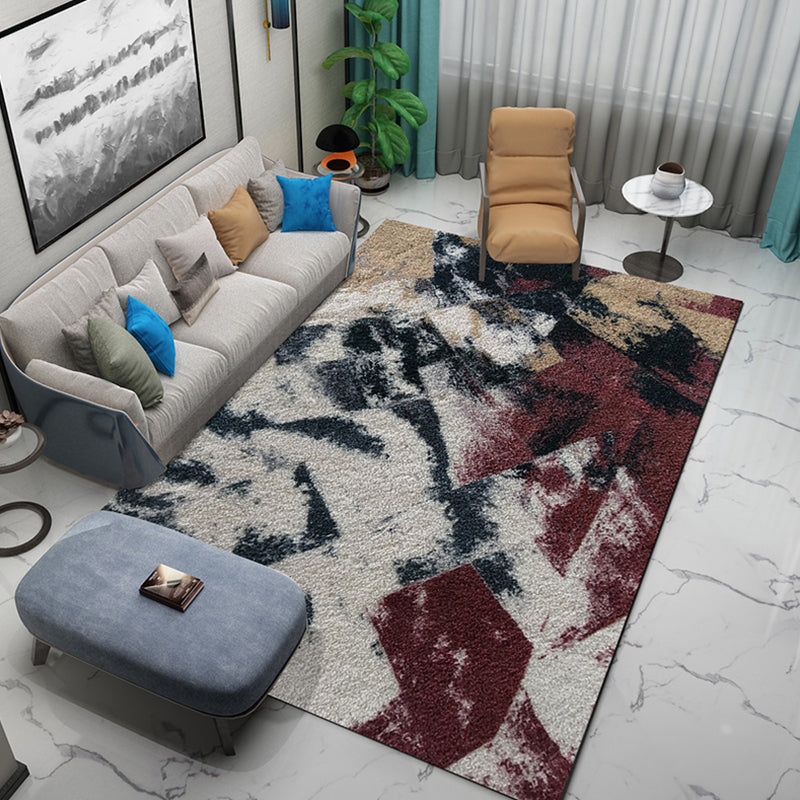Rynx | Industrial Abstract Pattern Carpet Multicolor Polyester Carpet Non-Slip Washable Pet-Friendly Carpet for Sitting Area