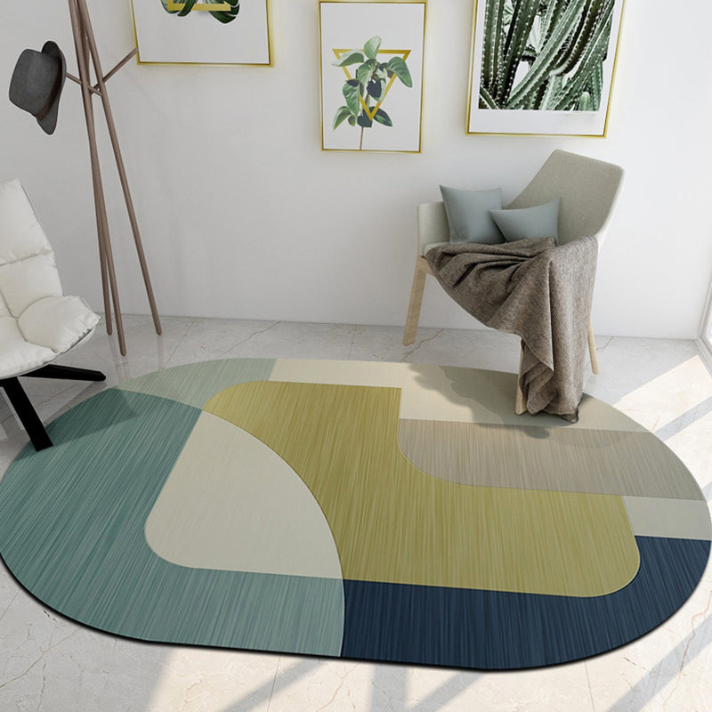 Rynx | Novelty Shaped Geometric Pattern Rug Dark Color Modern Carpet Polypropylene Pet Friendly Non-Slip Rug for Student Housing
