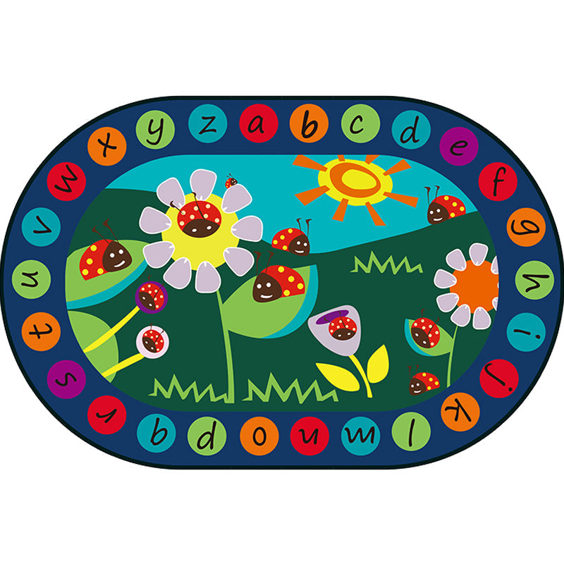 Rynx | Multicolor Kids Room Carpet Cartoon Alphabet Letters and Numbers Carpet Polyester Pet-Friendly Carpet