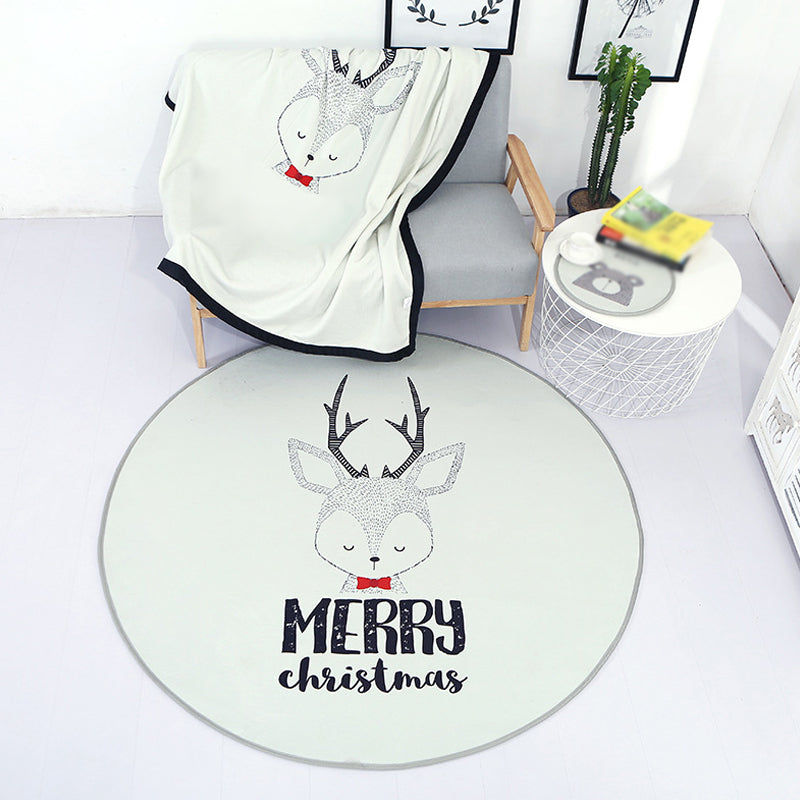 Rynx | Beautiful Children's Indoor Light Color Animal Rug with Words Non-Slip Backing Pet-Friendly Rug