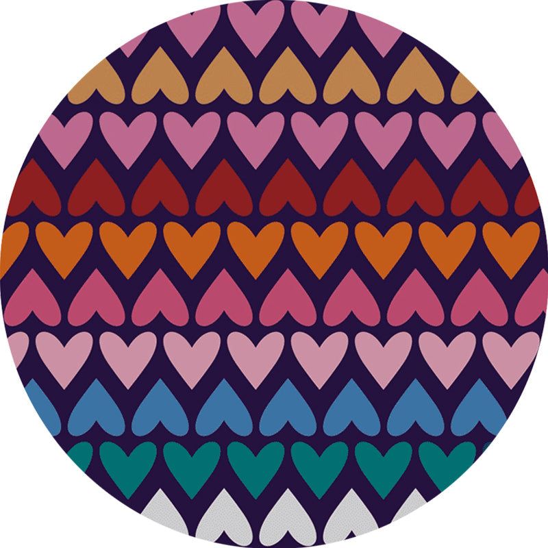 Rynx | Romantic Modern Rug Colorful Seamless Loving Heart Pattern Carpet Stain Resistant Rug for Bedroom