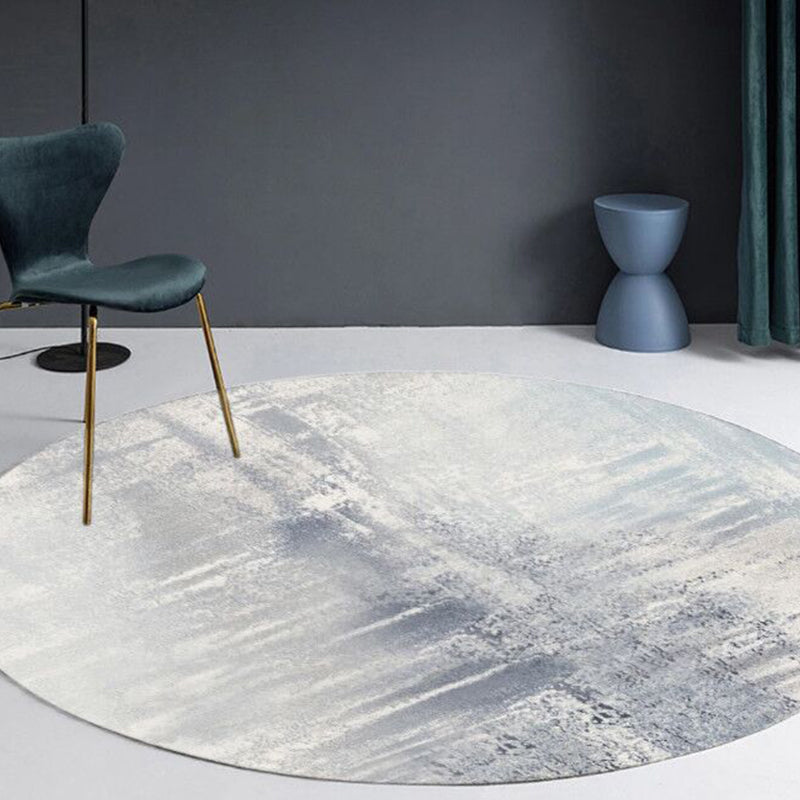 Rynx | Multicolor Industrial Style Round Rug Polyester Rug for the Living Room with Cement Pattern Pet-Friendly Rugs