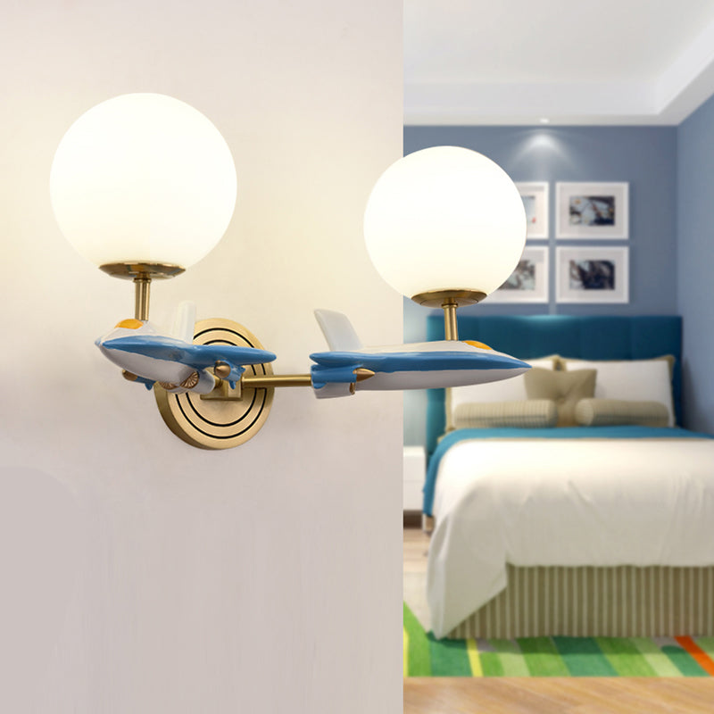 Rynx | Living Room Spherical Wall Lamp with Airplane Glass Resin Contemporary Wall Lamp