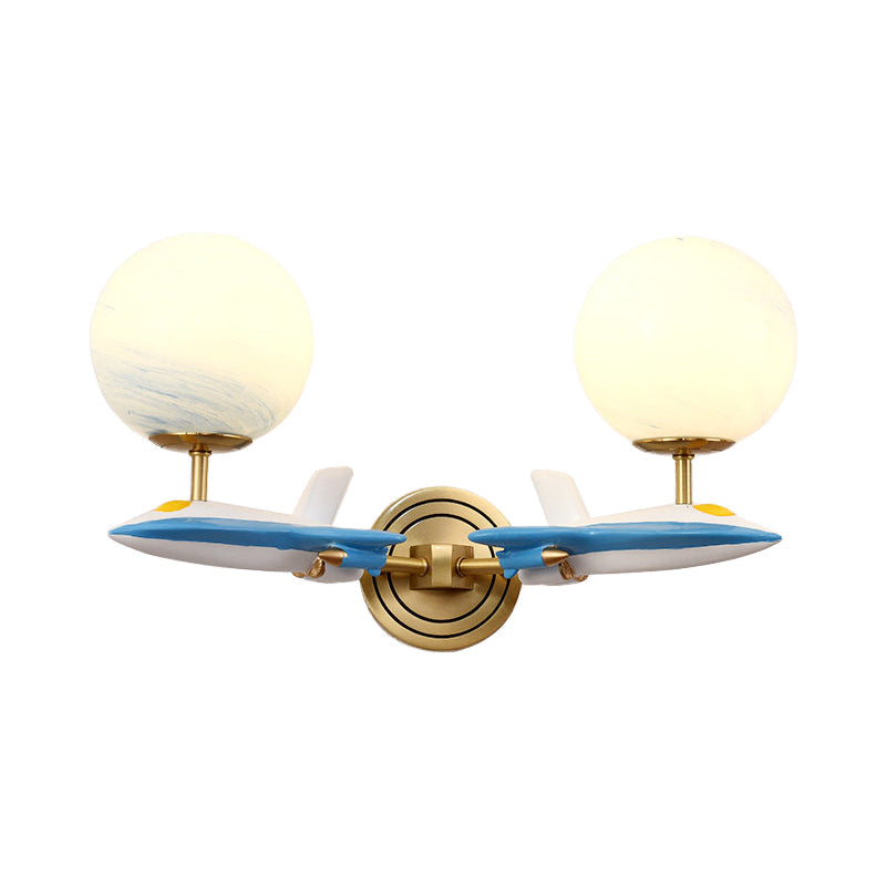 Rynx | Living Room Spherical Wall Lamp with Airplane Glass Resin Contemporary Wall Lamp