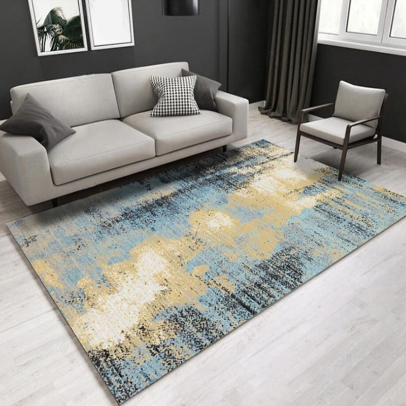 Rynx | Stylish Abstract Area Rug Multicolor Industrial Rug Polypropylene Pet-Friendly Washable Non-Slip Indoor Area Rug for Bedroom