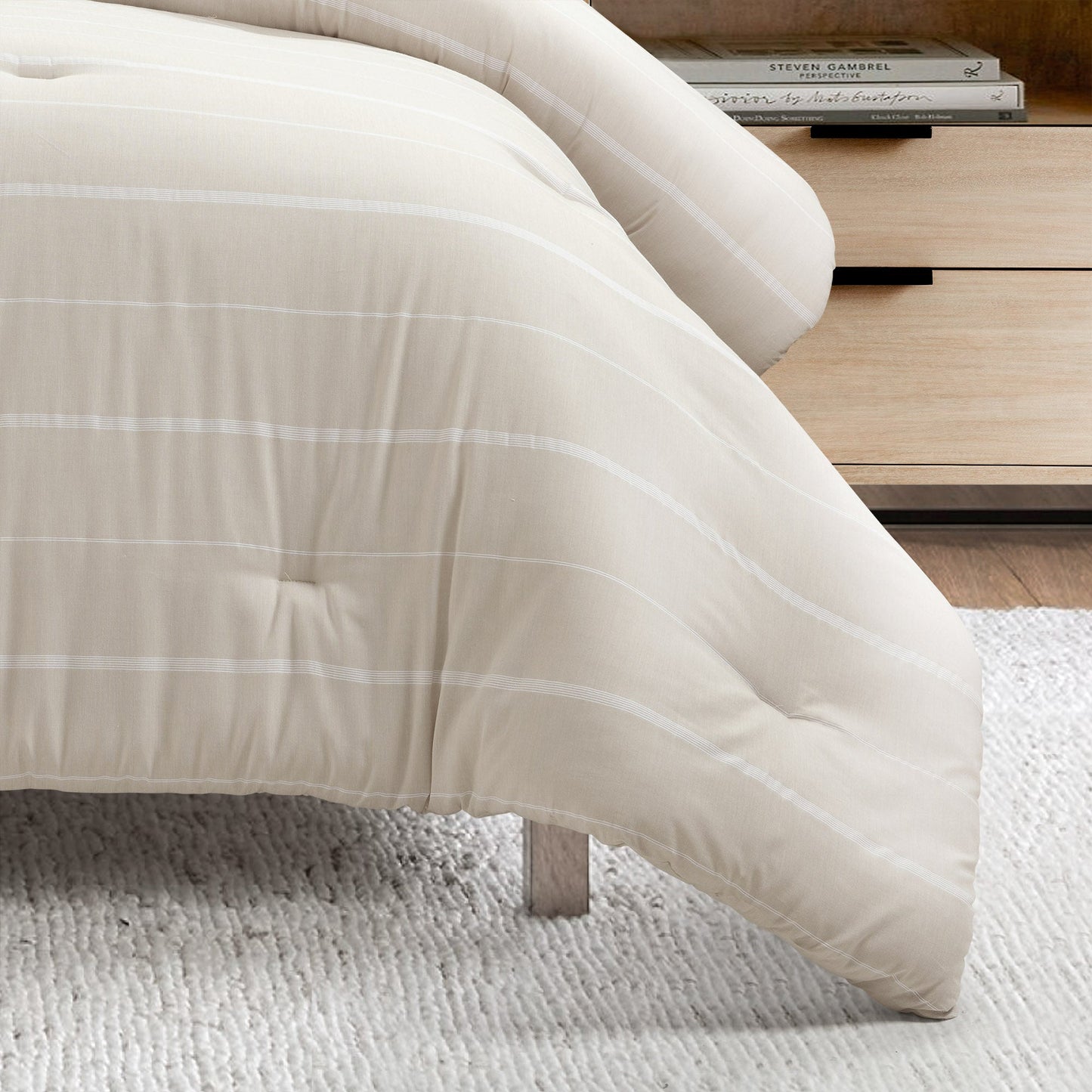 Rynx | Classic Farmhouse Chalk Stripe 3-Piece Bedspread Set