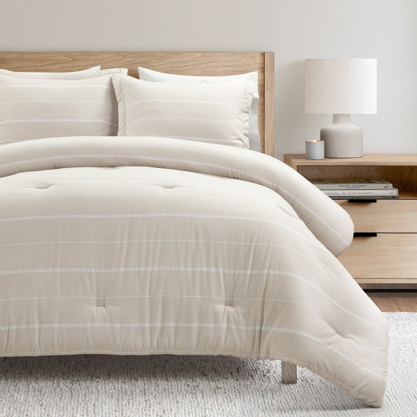Rynx | Classic Farmhouse Chalk Stripe 3-Piece Bedspread Set