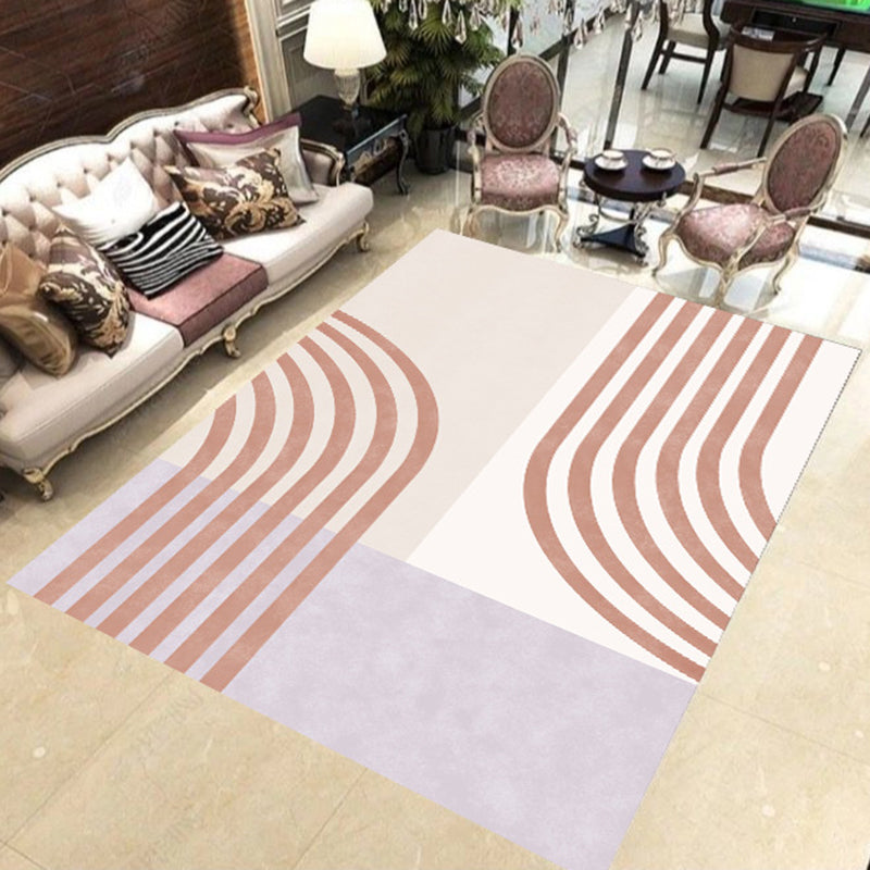 Rynx | Simple Color Gradient Stripe Print Carpet Colorful New Arrivals Carpet Polyester Washable Carpet for Living Room
