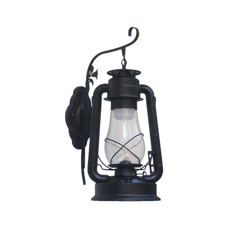 Rynx | 1 Bulb Kerosene Wall Mounted Light Fixture Coastal Style Black/Bronze/Copper Clear Glass Lighting
