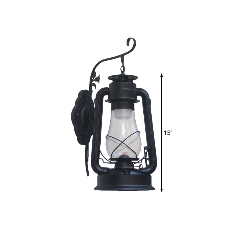 Rynx | 1 Bulb Kerosene Wall Mounted Light Fixture Coastal Style Black/Bronze/Copper Clear Glass Lighting