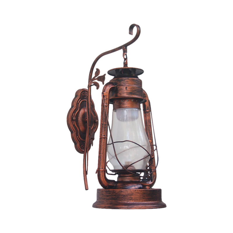 Rynx | 1 Bulb Kerosene Wall Mounted Light Fixture Coastal Style Black/Bronze/Copper Clear Glass Lighting