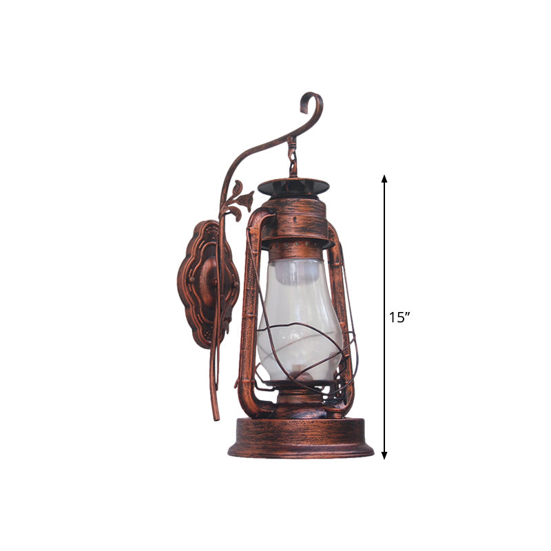 Rynx | 1 Bulb Kerosene Wall Mounted Light Fixture Coastal Style Black/Bronze/Copper Clear Glass Lighting