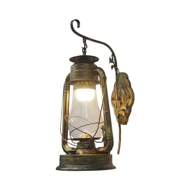 Rynx | 1 Bulb Kerosene Wall Mounted Light Fixture Coastal Style Black/Bronze/Copper Clear Glass Lighting