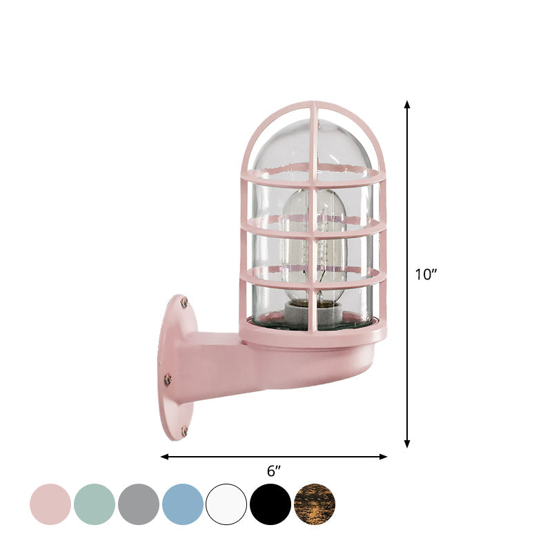 Rynx | CageGlow - Industrial Wall Lamp with Clear Glass Housing