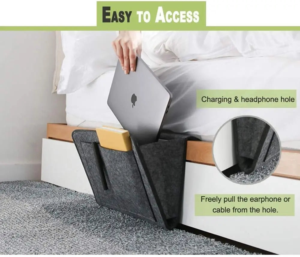 Rynx | Hanging Bed Organizer – Space-saving Storage with Large Pockets