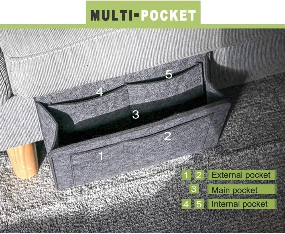 Rynx | Hanging Bed Organizer – Space-saving Storage with Large Pockets
