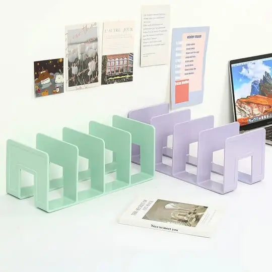 Rynx | Sturdy 4-Compartment Book Organizer – Keep Your Desk Tidy
