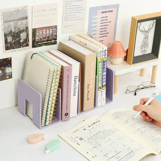 Rynx | Sturdy 4-Compartment Book Organizer – Keep Your Desk Tidy