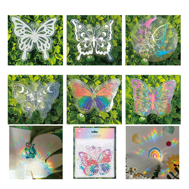 Rynx | PVC Colorful Adsorption Rainbow Glass Window Stickers, 6 pcs