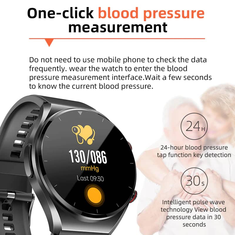 RYNX | One-Click Blood Sugar Blood Pressure Ekg/Ecg Hrv Heart Monitoring Suga Pro Health Smartwatch