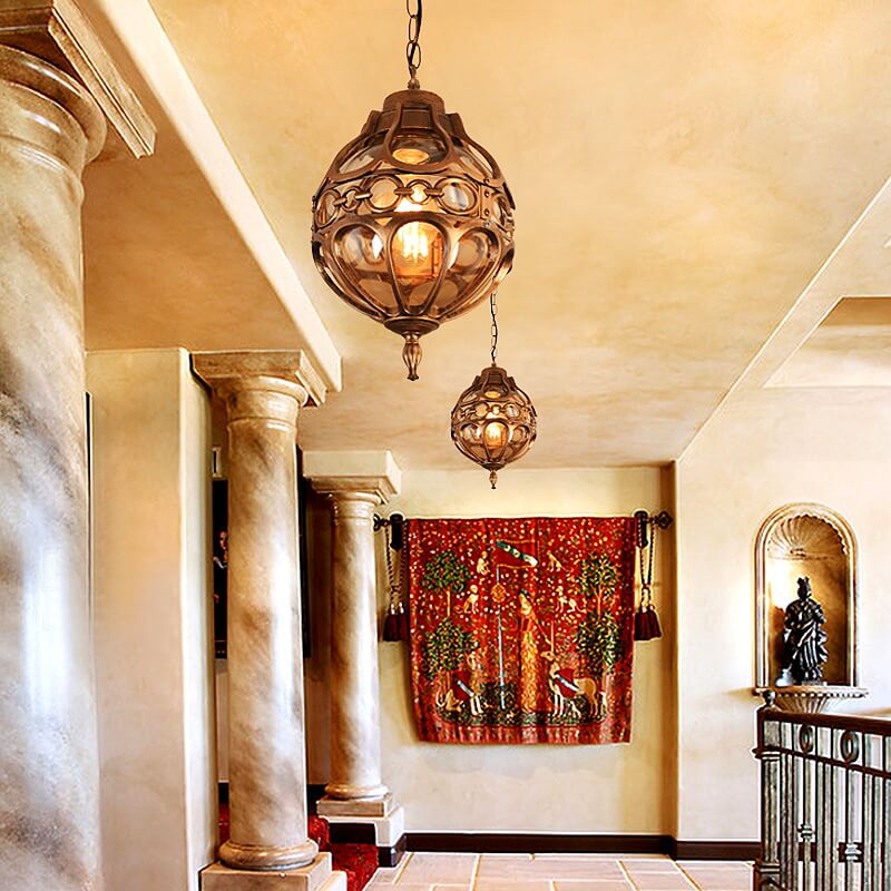 Rynx | GlobeRetro Outdoor Pendant Light | Waterproof | Industrial Design | Outdoor Lighting | Garden Light Large Bronze 220V-240V