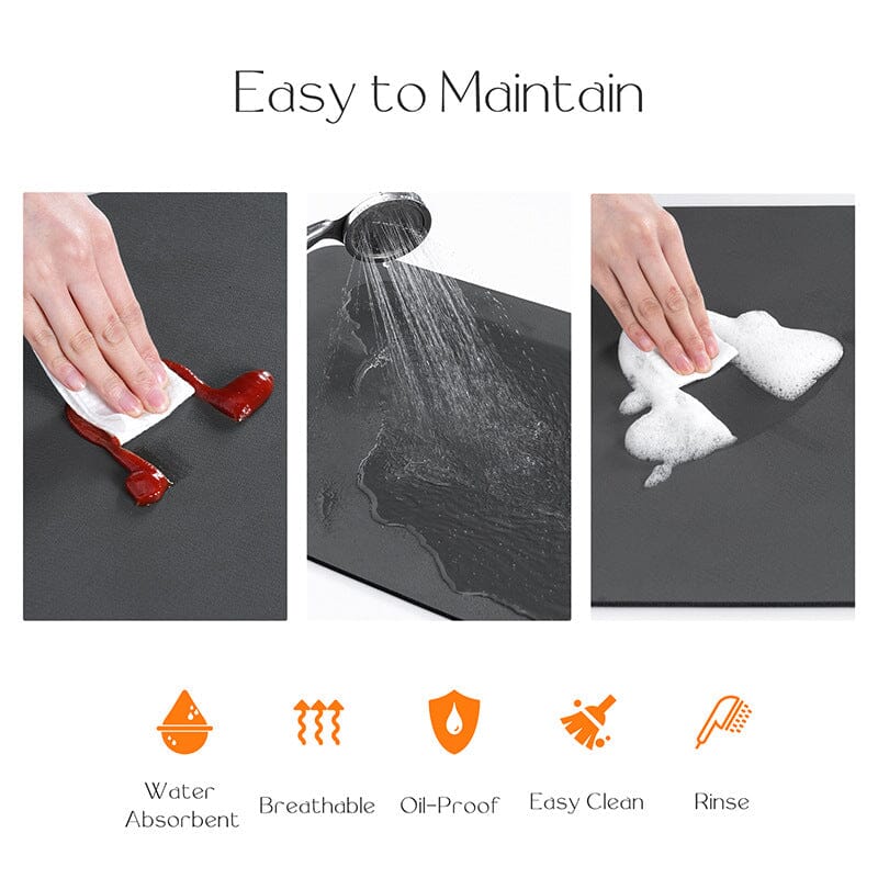 Rynx | Kitchen Super Absorbent Draining Mat, Quick Drying Dish Coffee Mat