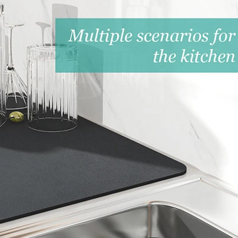 Rynx | Kitchen Super Absorbent Draining Mat, Quick Drying Dish Coffee Mat