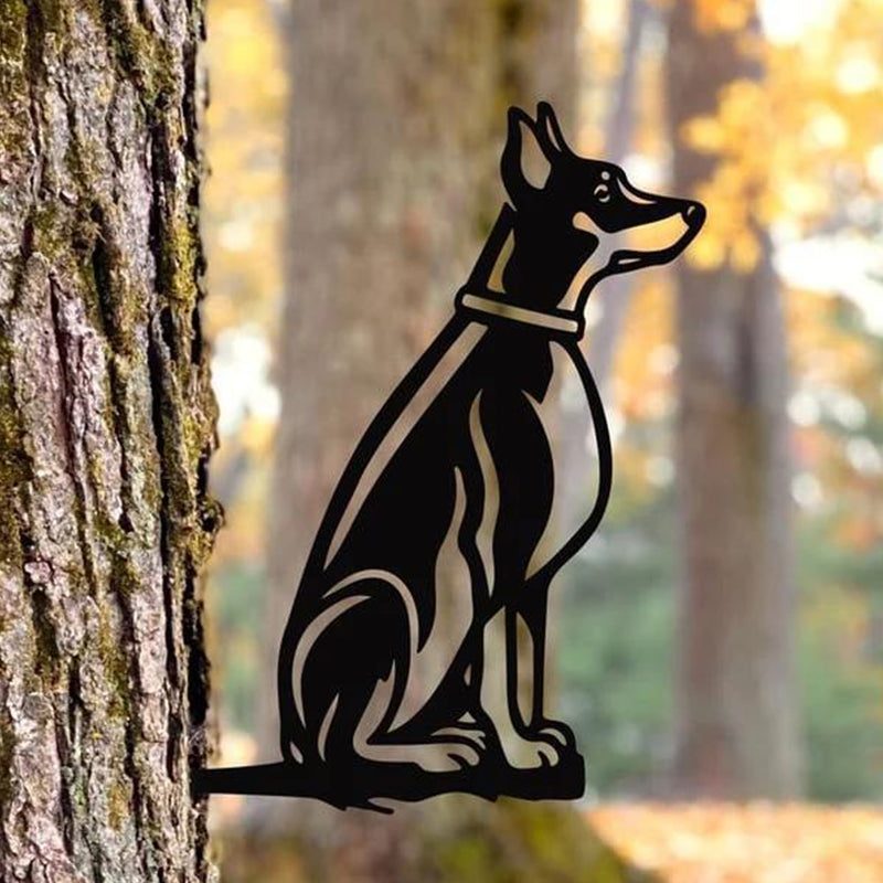 Rynx | Metal Dog Silhouette Puppy Garden Decoration