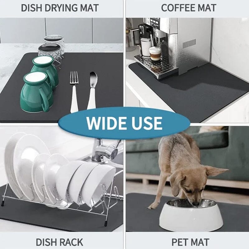Rynx | Kitchen Super Absorbent Draining Mat, Quick Drying Dish Coffee Mat