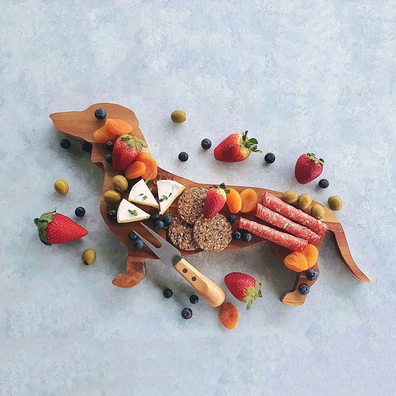 Rynx | Wood Dachshund Dog Dinner Plate