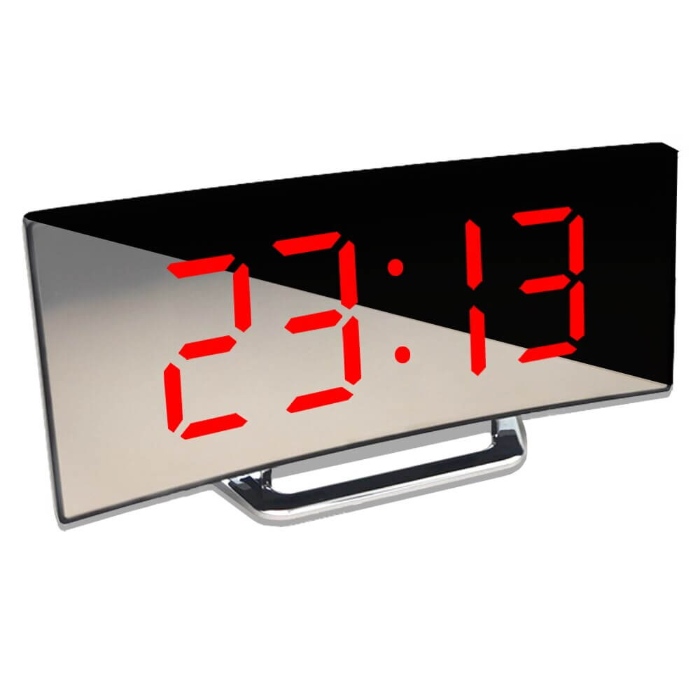 Rynx | LumiCurve Curved LED Digital Alarm Clock with Modern Design