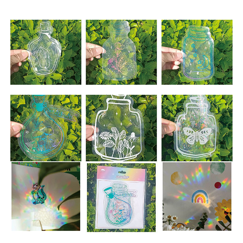 Rynx | PVC Colorful Adsorption Rainbow Glass Window Stickers, 6 pcs