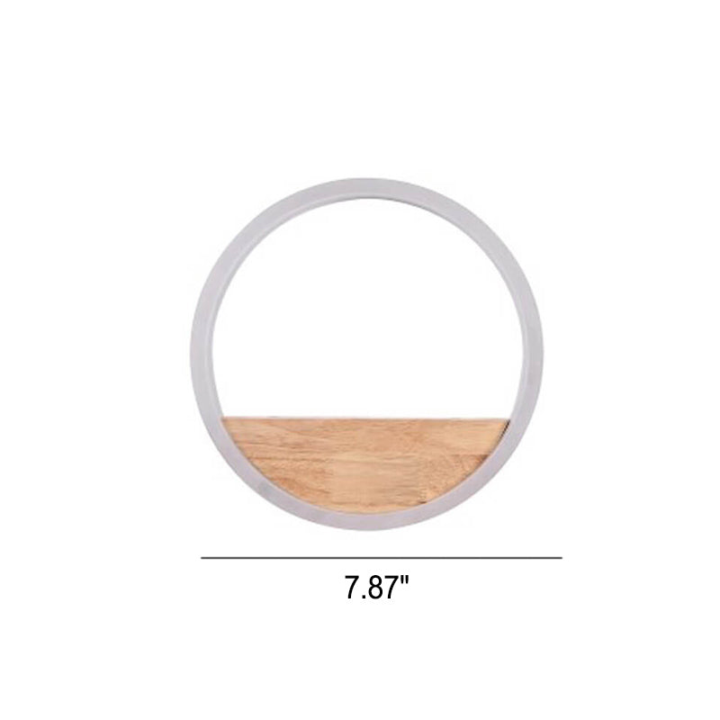 Rynx | Lumoshelf LED Wall Light | Solid Wood with Shelf | Round Wall Lamp | Warm & White Light