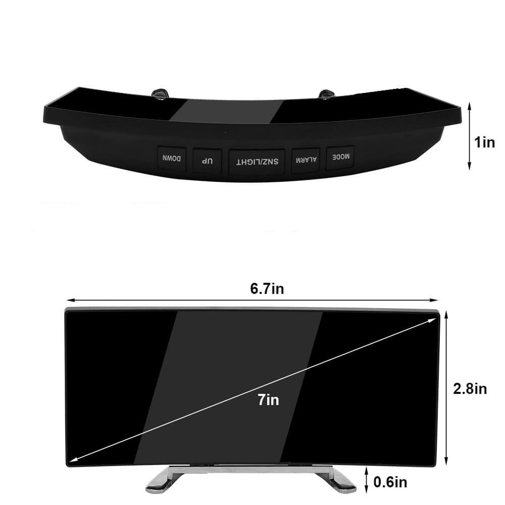 Rynx | LumiCurve Curved LED Digital Alarm Clock with Modern Design