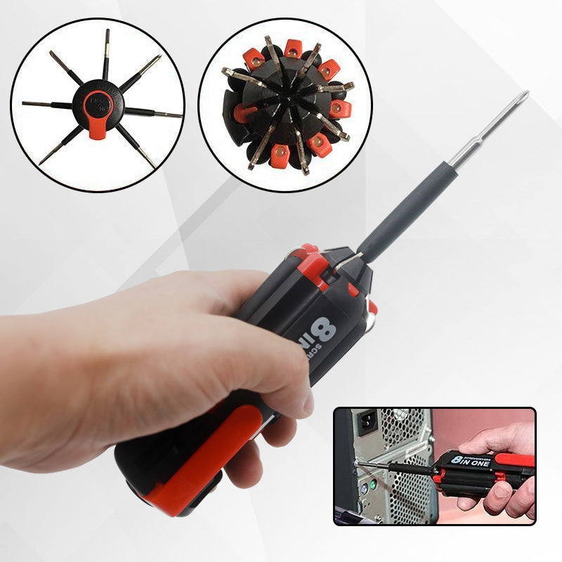 Rynx | 8-in-1 screwdriver with LED flashlight