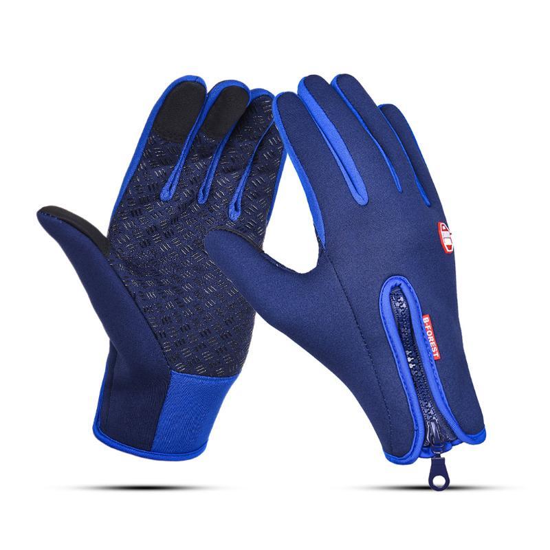 RYNX | High-Quality, Warm, Windproof And Waterproof Touchscreen Gloves, Unisex Black-blue