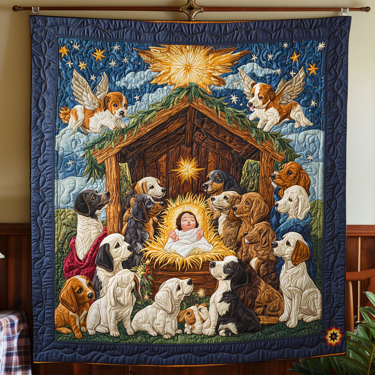 Rynx | Christmas Dog Angel Quilt