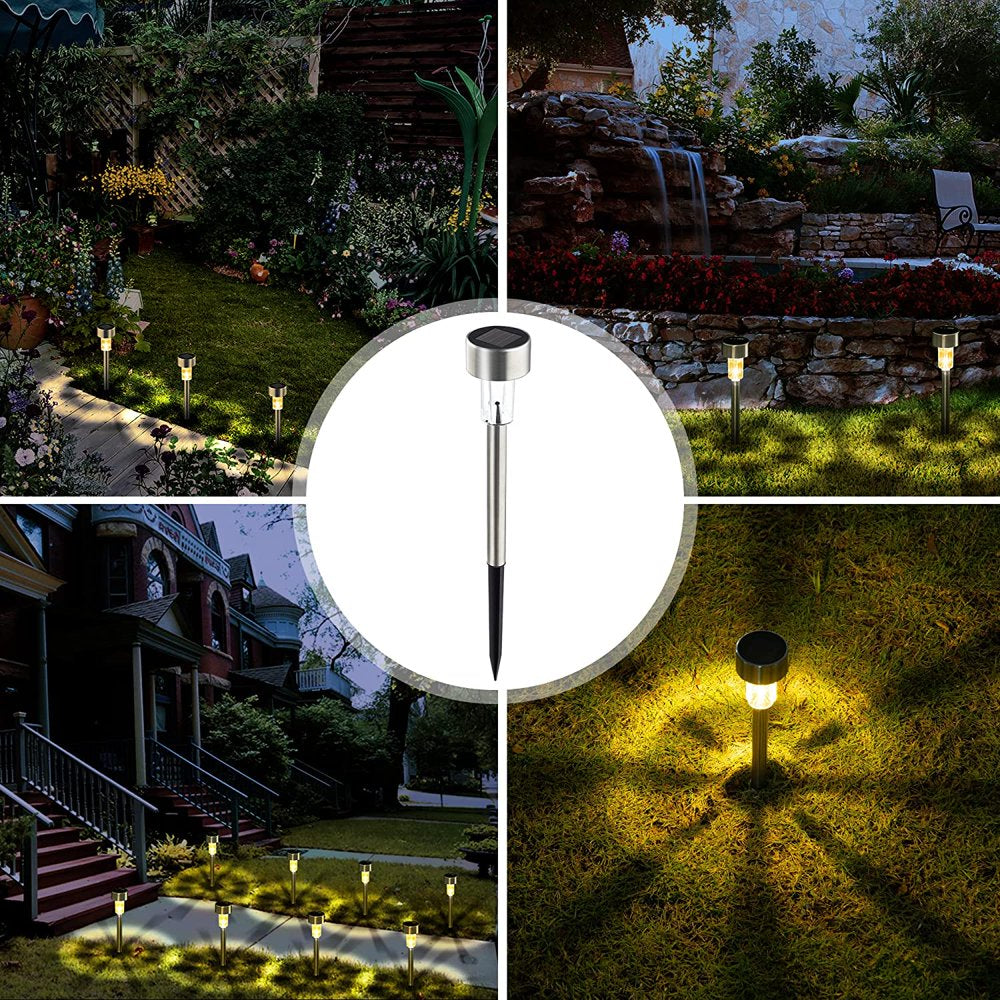 Rynx | Stainless Steel Outdoor Solar Light for Path - Waterproof, LED Landscape Lighting Solar Powered Lights Solar Garden Lights for Walkways Patio Garden