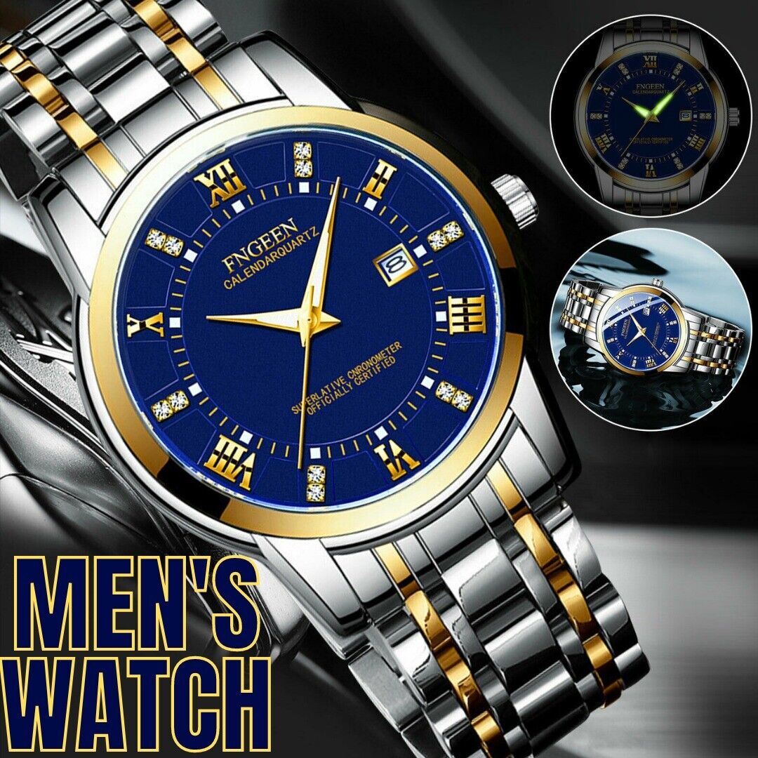 Rynx | Stainless Steel Watch For MEN Quartz Luminous Classic Watches For Dad Elder