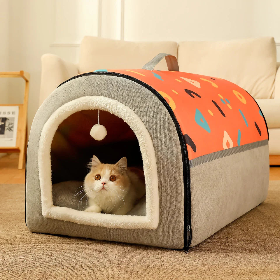 Rynx | Breathable Warm Plush Pet Bed House – Soft, Washable Cushion for Cats & Small Dogs