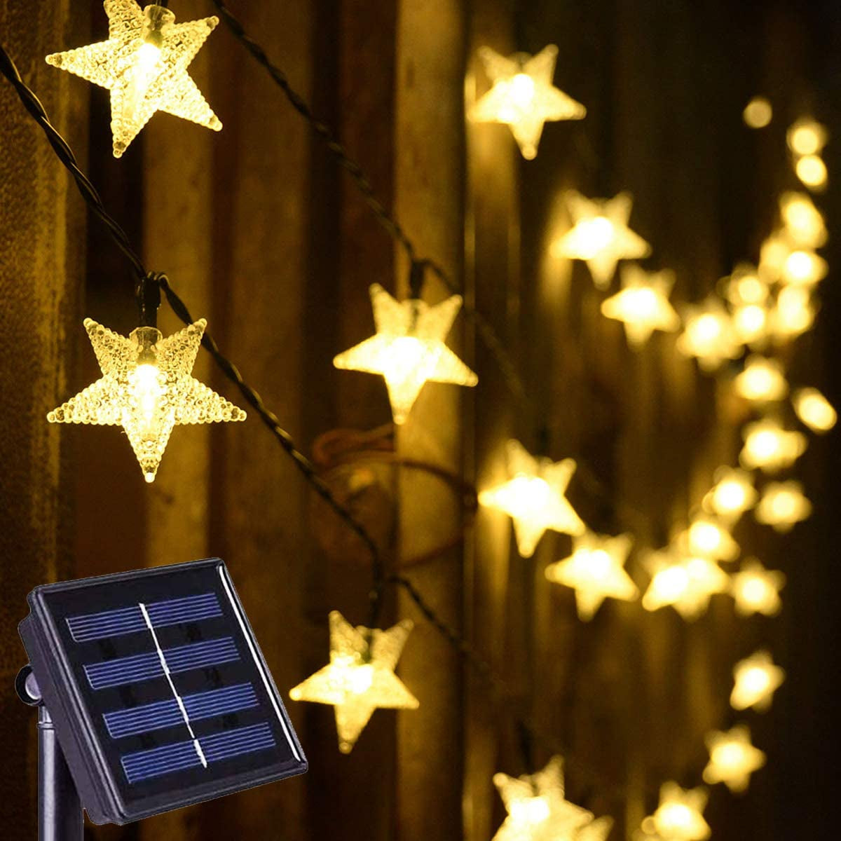 Rynx | Solar Powered Feelys, Cold White Waterproof Solar Pavilion Summer Lights, 30ft 50 LED Solar Lights for Christmas Garden Decoration