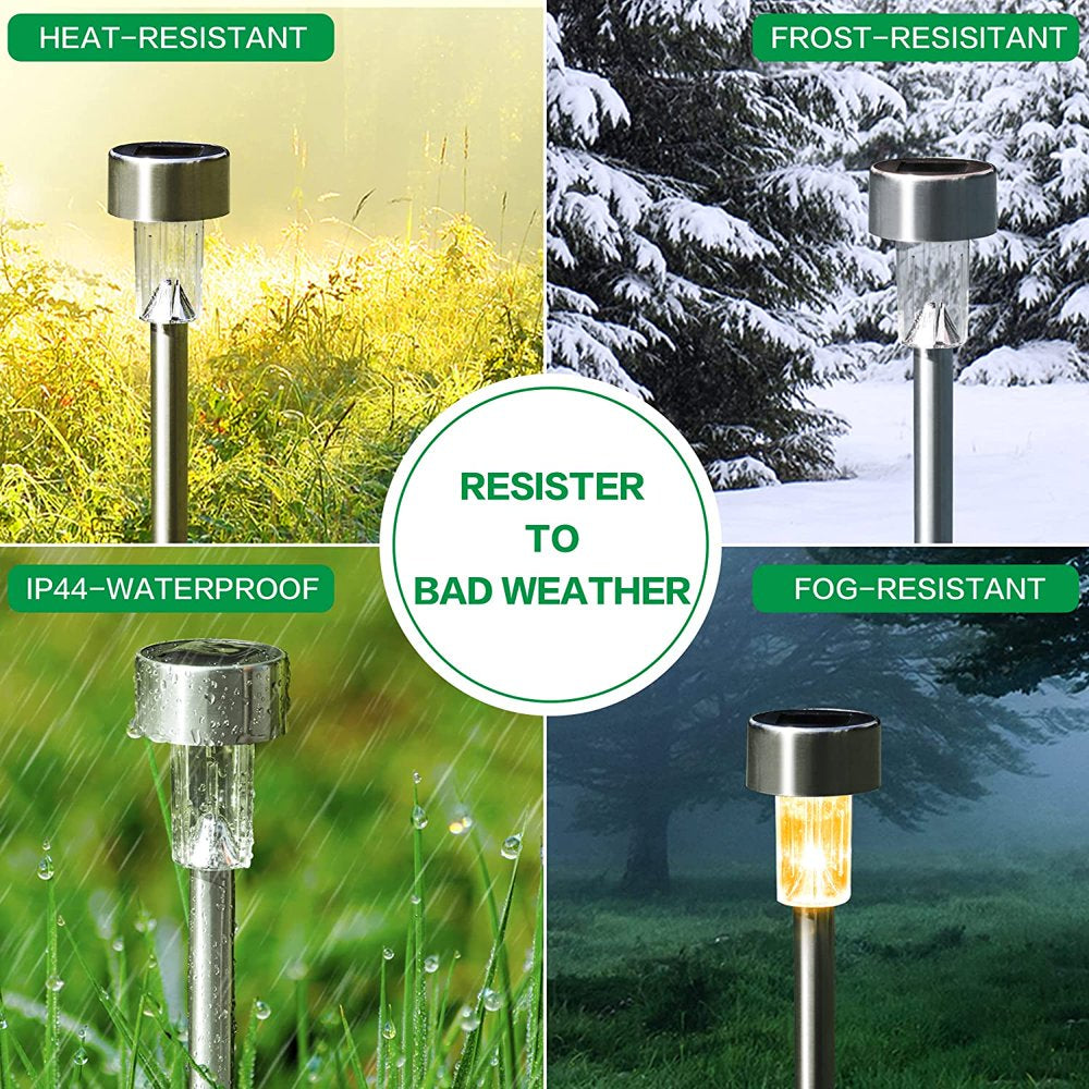 Rynx | Stainless Steel Outdoor Solar Light for Path - Waterproof, LED Landscape Lighting Solar Powered Lights Solar Garden Lights for Walkways Patio Garden