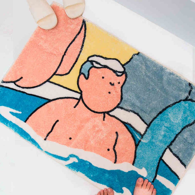 Rynx | Hot Spring Boys Bathroom Mat, Multiple Sizes Non-Slip Bath Mat, Bathroom Rugs, Non-Slip Toilet Mat, Soft Thick Bathroom Rug, Art Bathroom Mats, Best Bath Mats, Non-Slip Shower Mat, Toilet Mat