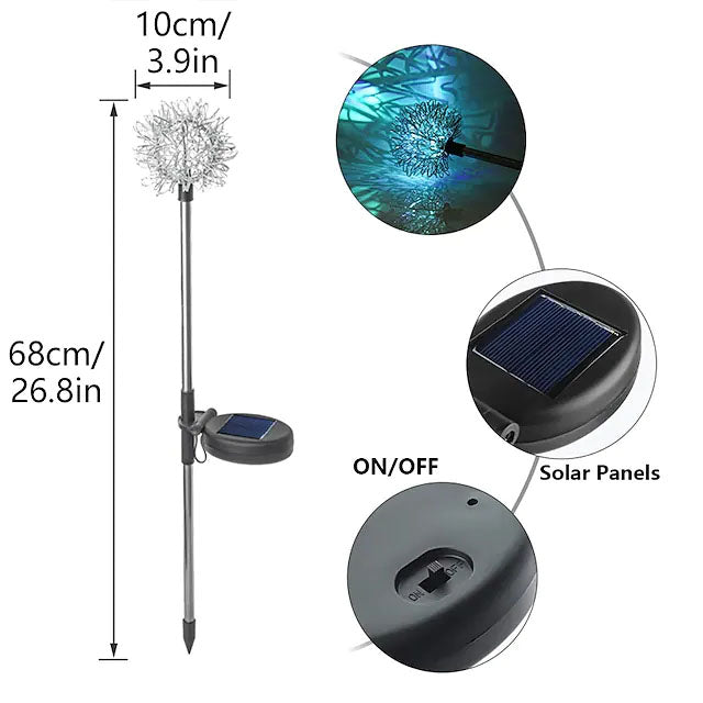 Rynx | 2-Pack: Outdoor Sun Dandelion Grass Light